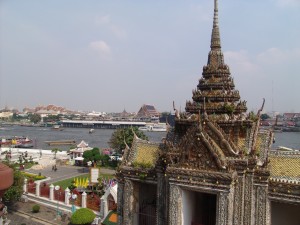 Look out onto Chao Praya from Wat Arun